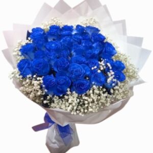 ramo de rosas azules