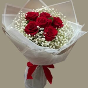 Ramo de 6 rosas rojas