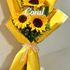 ramo de 3 girasoles - Arreglo Floral Florería Coral